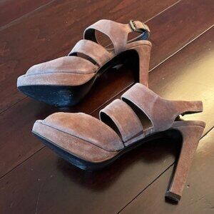 JCrew suede sandal - made in Italy, dark brown, Size 8 (worn once)